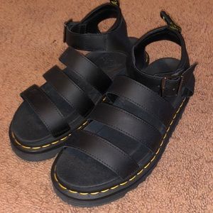 Dr. Martens Black Blaire Platform Sandals - Women's